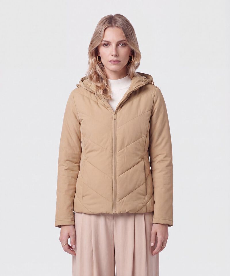 Chaqueta Acolchada Con Capota Para Mujer