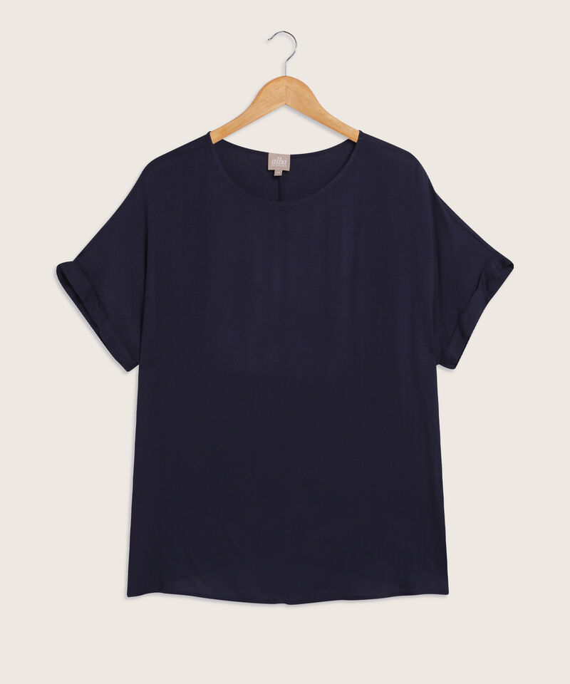 Blusa Unicolor Manga Corta Corrida Con Guardapolvo