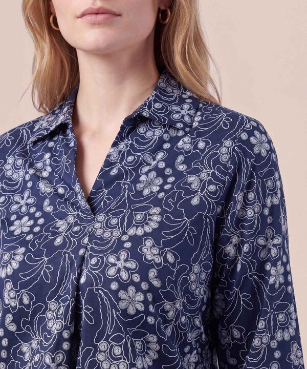 Blusa De Cuello Cl&aacute;sico Y Manga Al Codo Mujer
