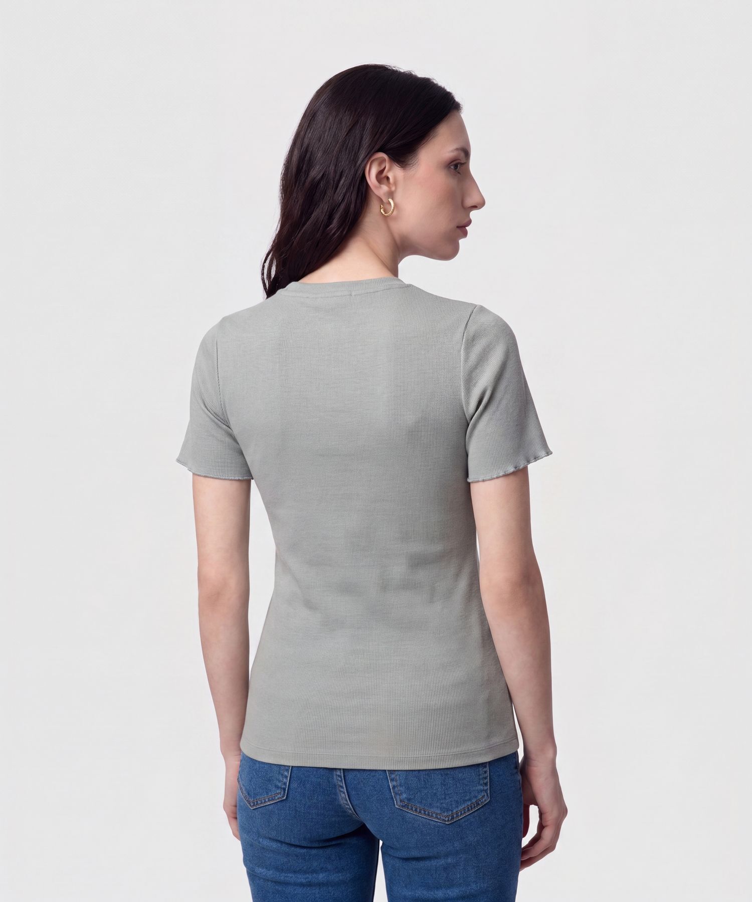 Camiseta Ajustada Texturizada Para Mujer