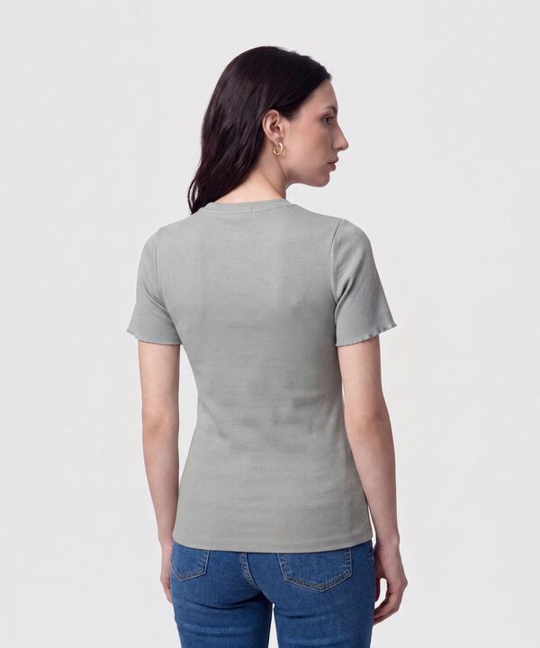 Camiseta Ajustada Texturizada Para Mujer