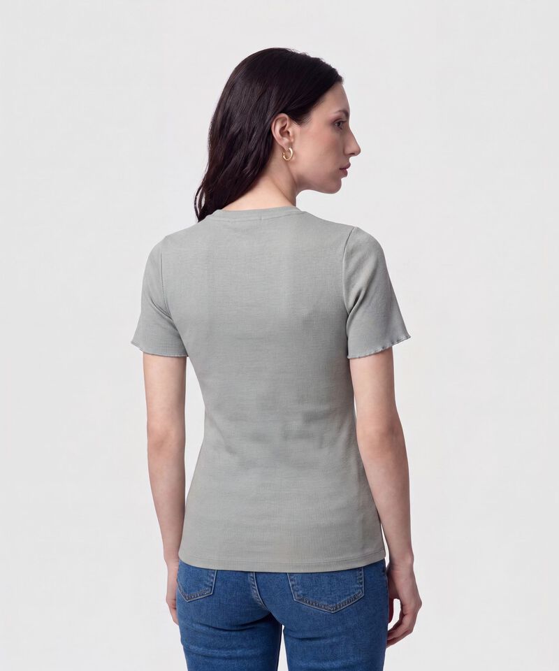 Camiseta Ajustada Texturizada Para Mujer