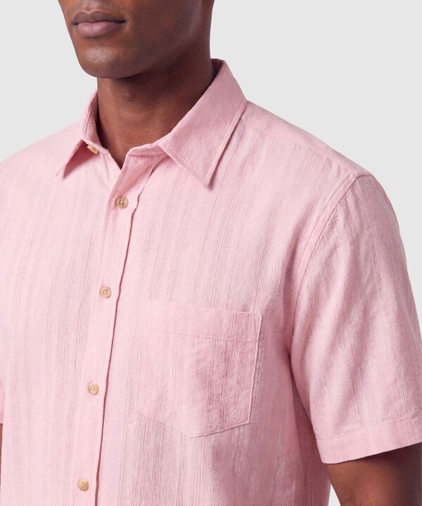 Camisa Manga Corta Texturizada Hombre