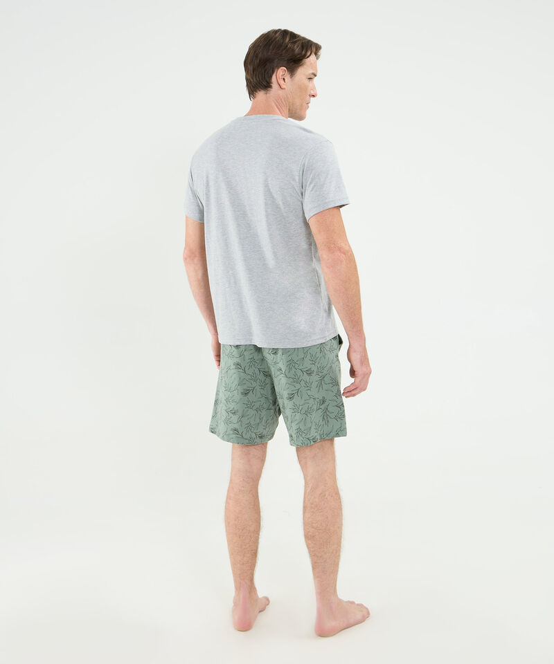 Conjunto De Pijama Camiseta Cuello V Manga Corta Con Pataloneta En Punto Para Hombre