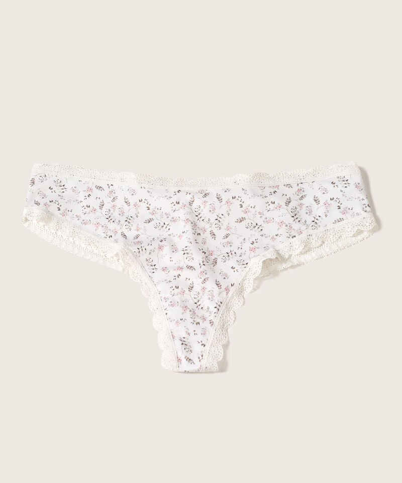 Panty Estampado Microfibra Posterior En Encaje