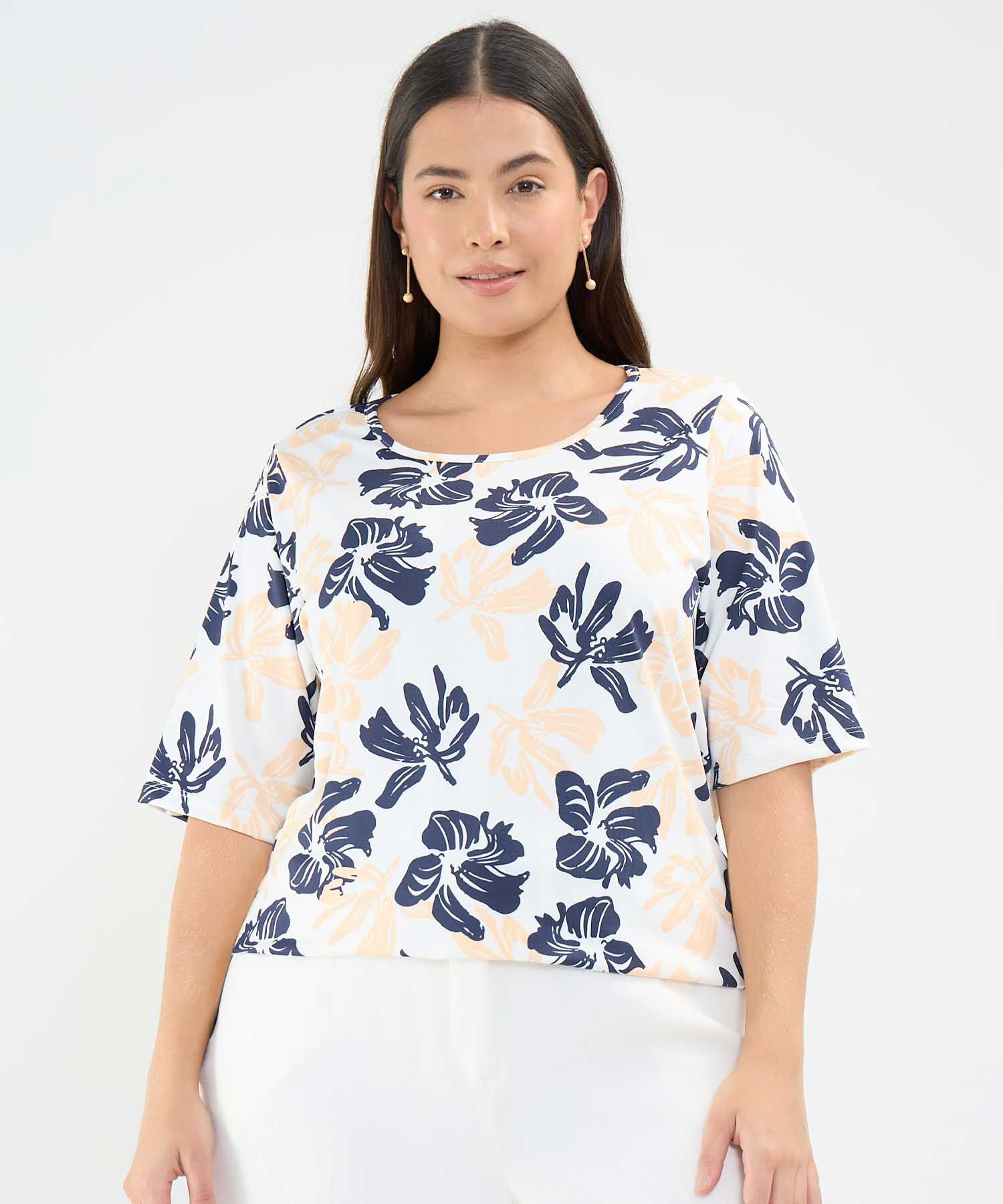 Camiseta mujer manga 3/4 estampada