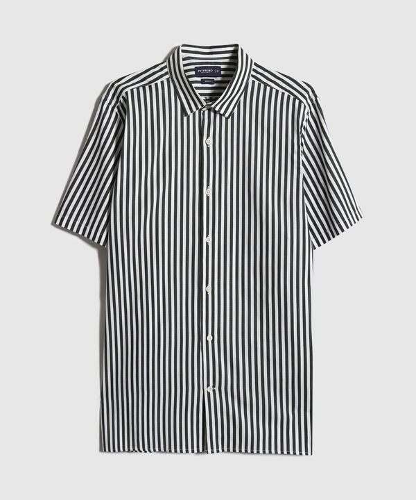 Camisa Manga Corta Estampada Base Lino