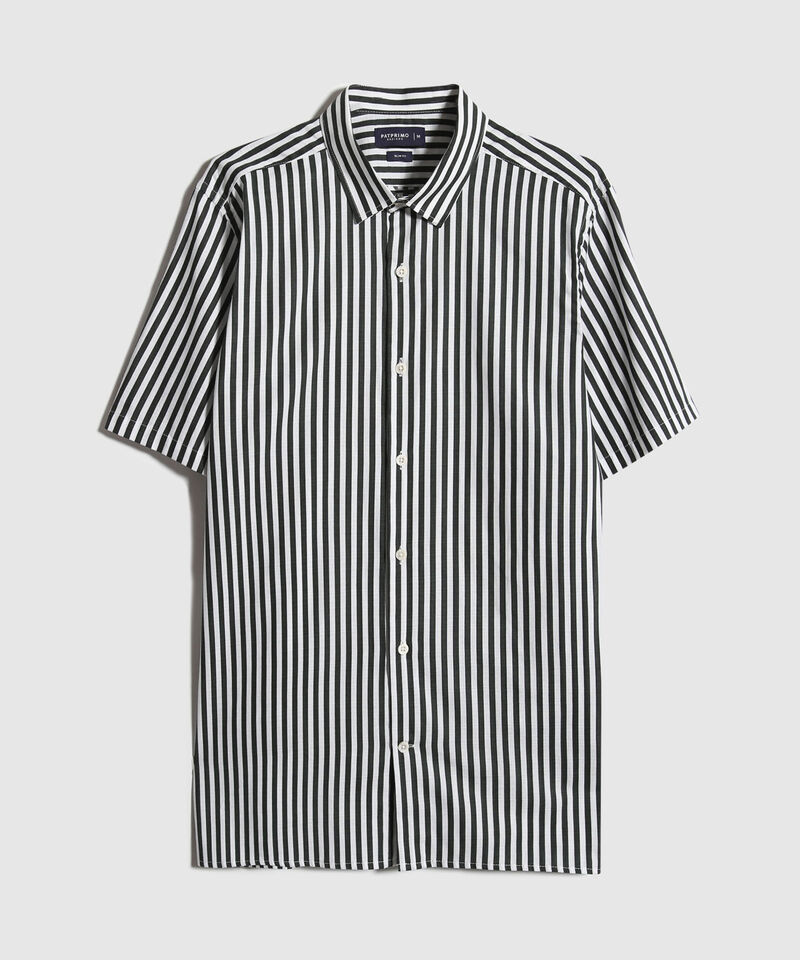 Camisa Manga Corta Estampada Base Lino