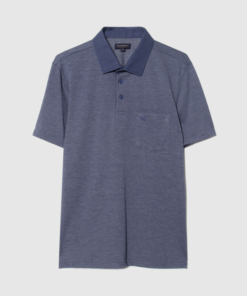 Polo Unicolor Textura, Cuello Duro, Manga Corta Con Bolsillo
