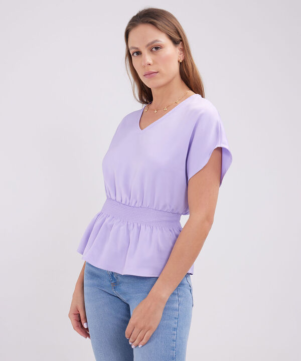 Blusa Manga Corta Unicolor image number null