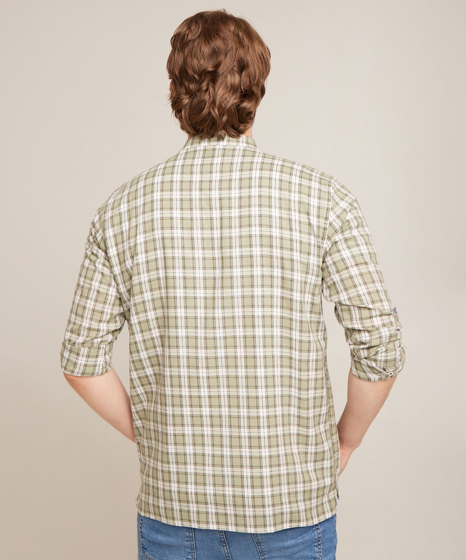 Camisa Manga Larga Cuello Neru Unicolor