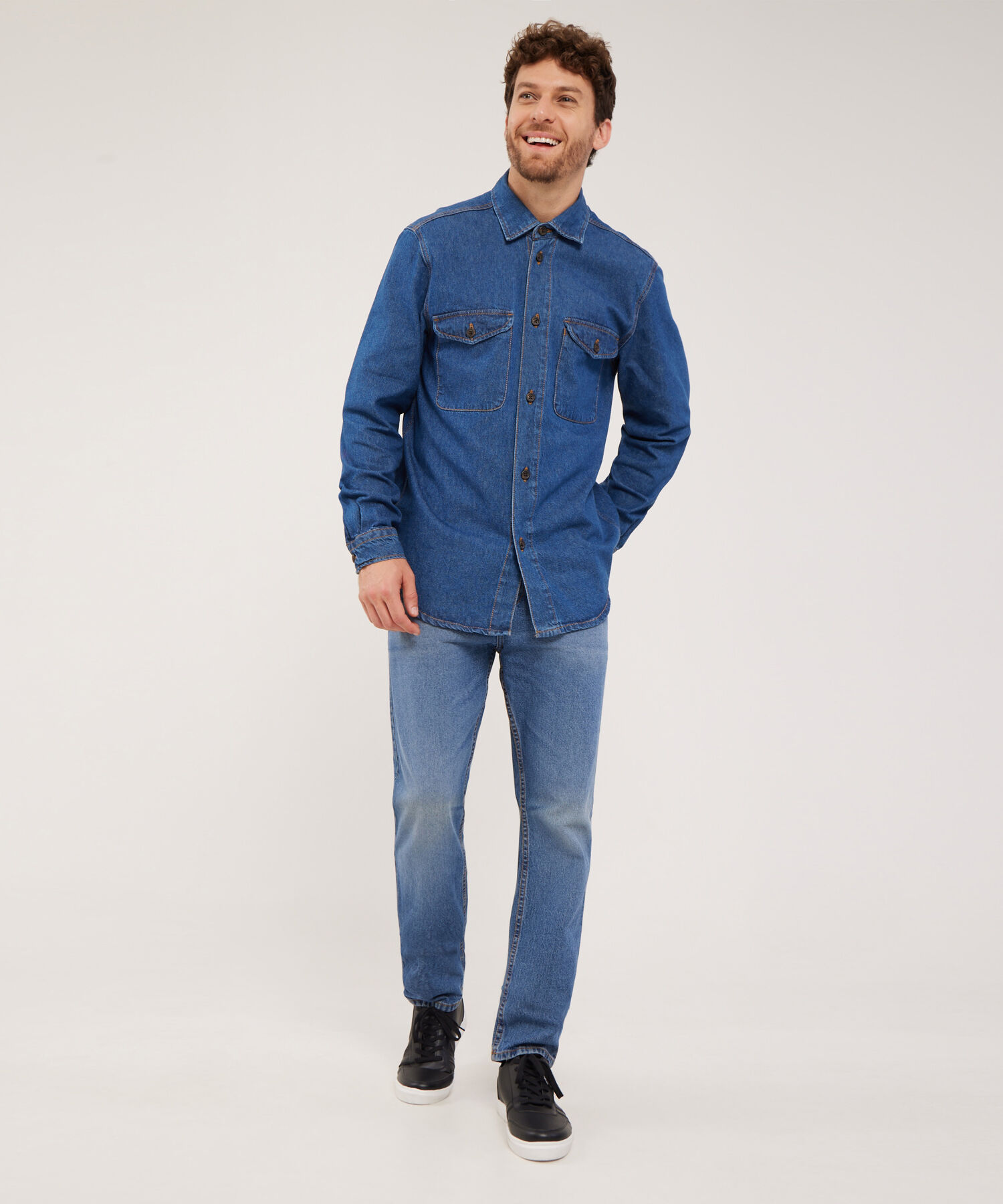 Chaqueta Sobrecamisa Tono Medio