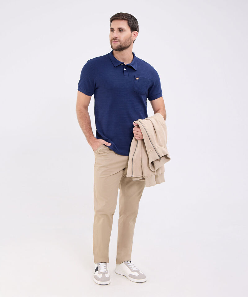 Polo Cuello Tejido Con Bolsillo Para Hombre