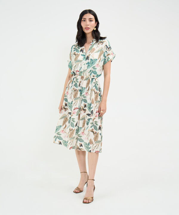 Vestido Camisero Estampado Botánico image number null