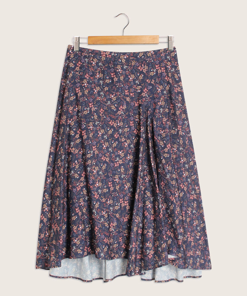 Falda Estampada Con Nesgas