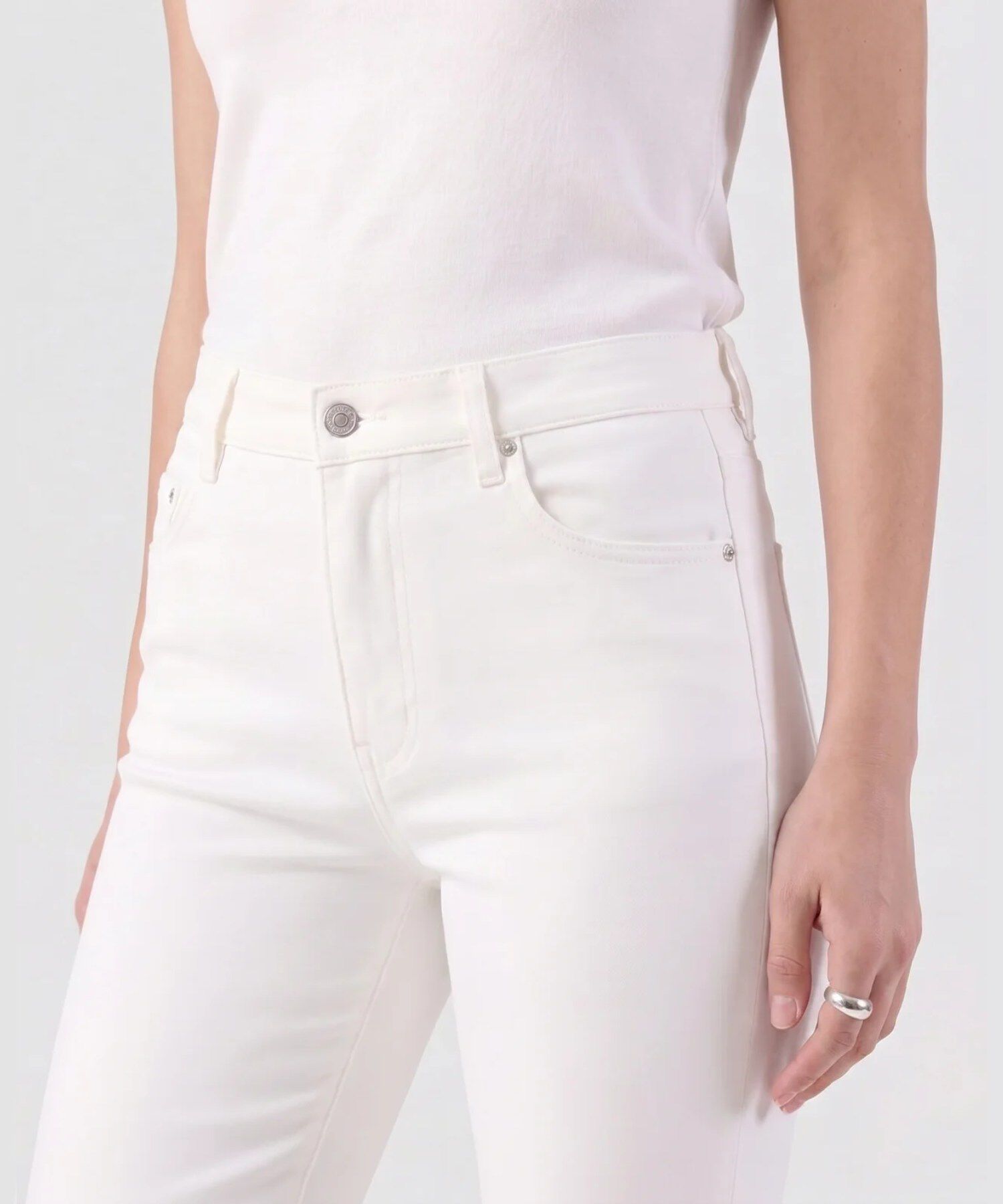 Jean Straight De Tiro Alto Para Mujer