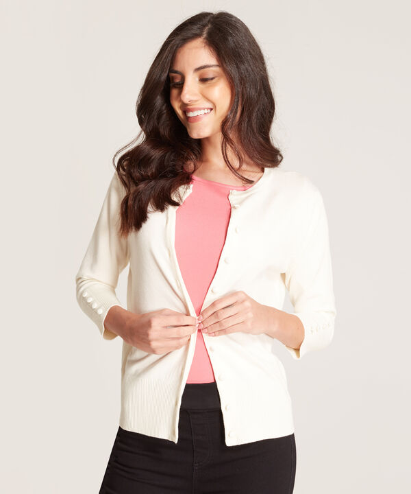 C&aacute;rdigan De Punto Con Botones Para Mujer