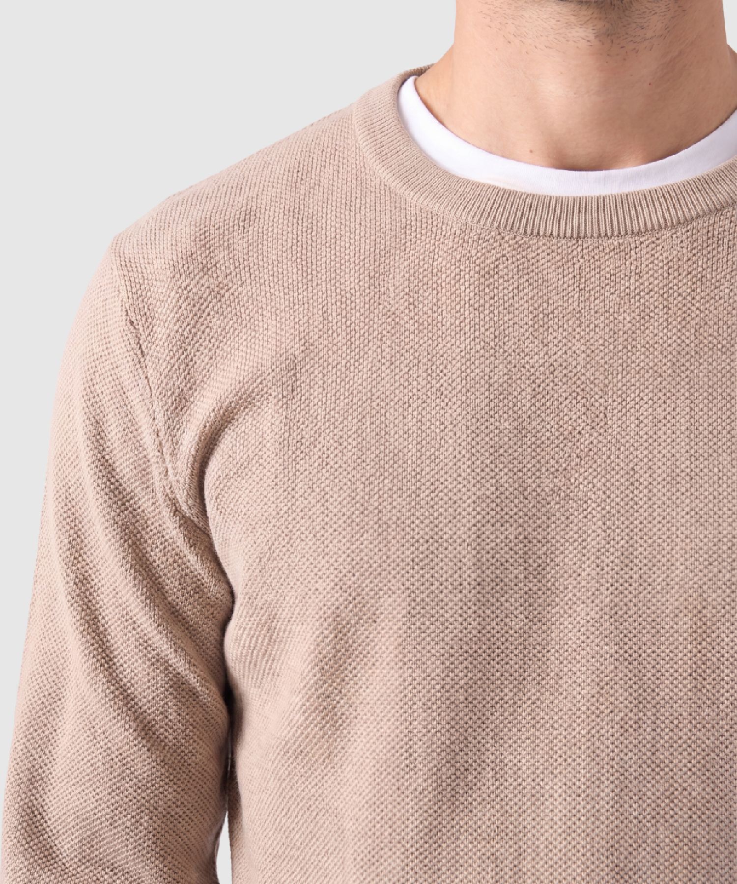 Saco Tejido de Cuello Redondo Para Hombre