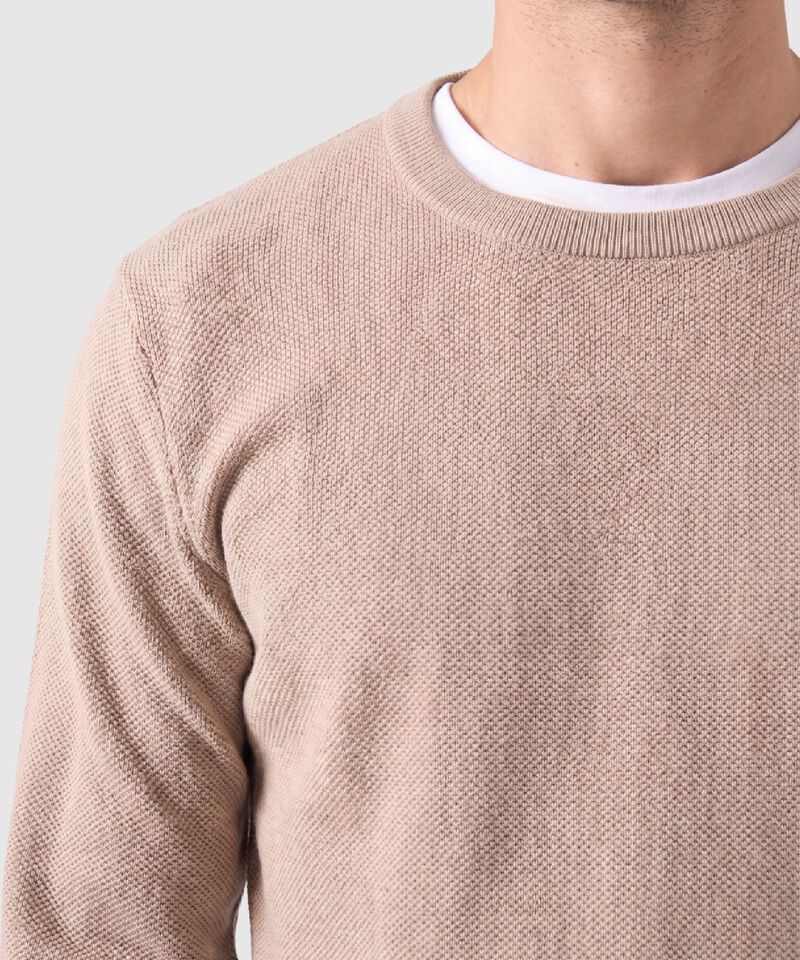 Saco Tejido de Cuello Redondo Para Hombre