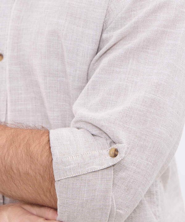 Camisa manga larga unicolor para hombre