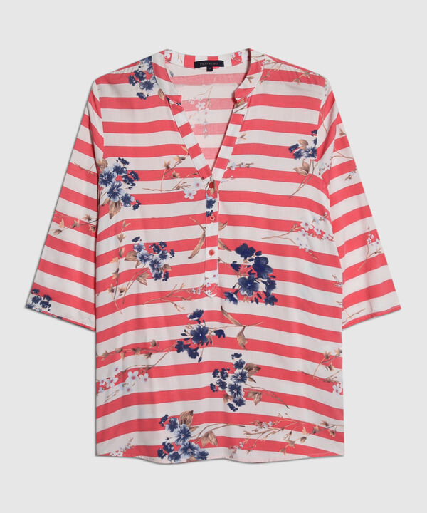 Blusa Cuello Mao Estampada image number null