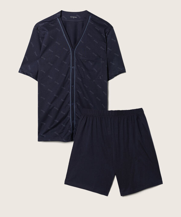 Pijama Camiseta Manga Corta Con Botonadura En Frente Y Pantaloneta