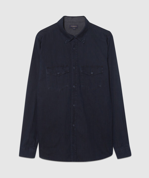 Camisa en Denim con Bolsillos de Tapa