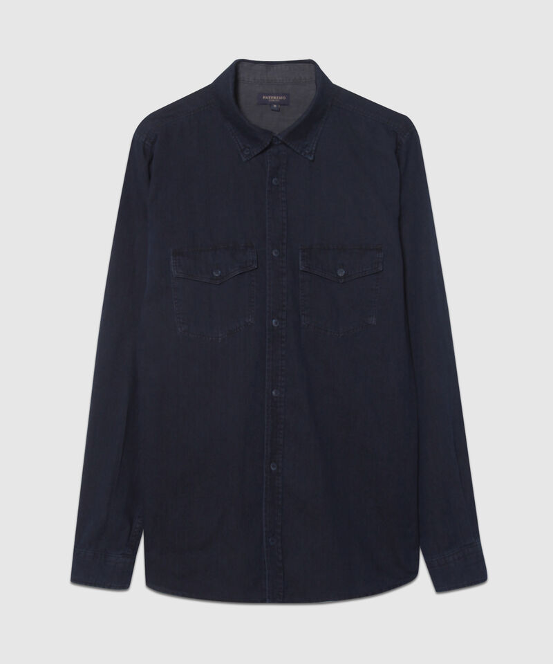 Camisa en Denim con Bolsillos de Tapa