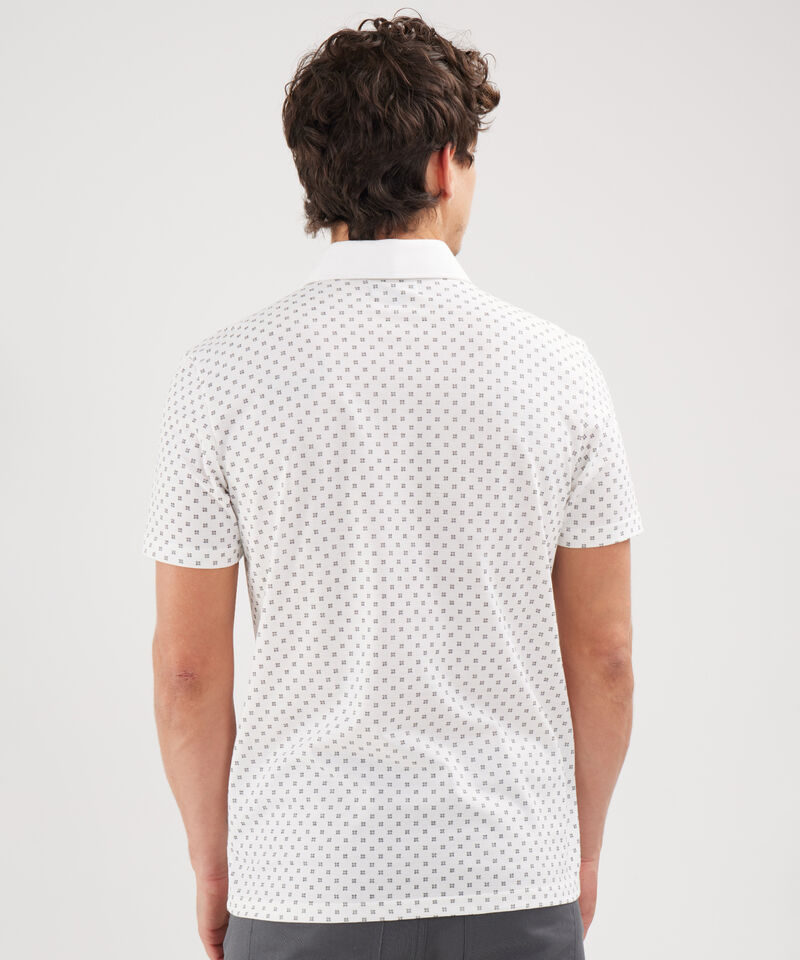 Polo Estampada, Cuello Duro Con Bolsillo, Silueta Regular Fit
