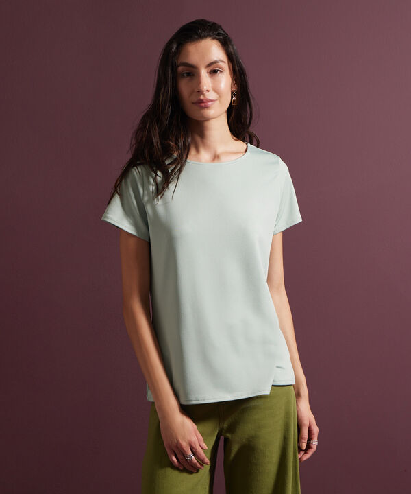 Camiseta Manga Corta Cuello Redondo Unicolor image number null