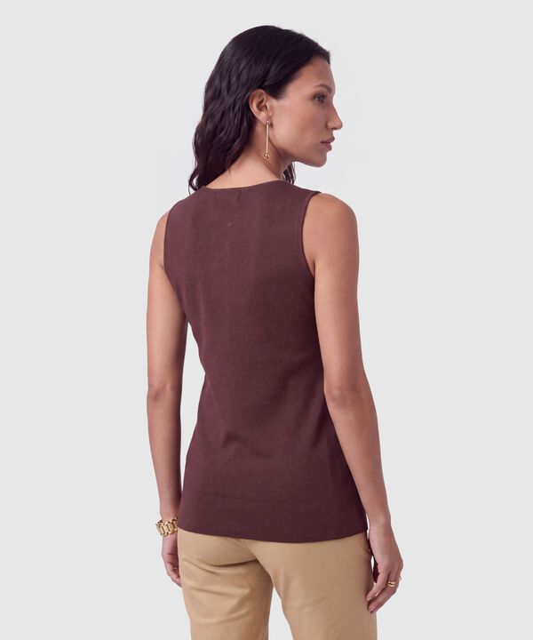 Chaleco Tejido Con Botones Para Mujer