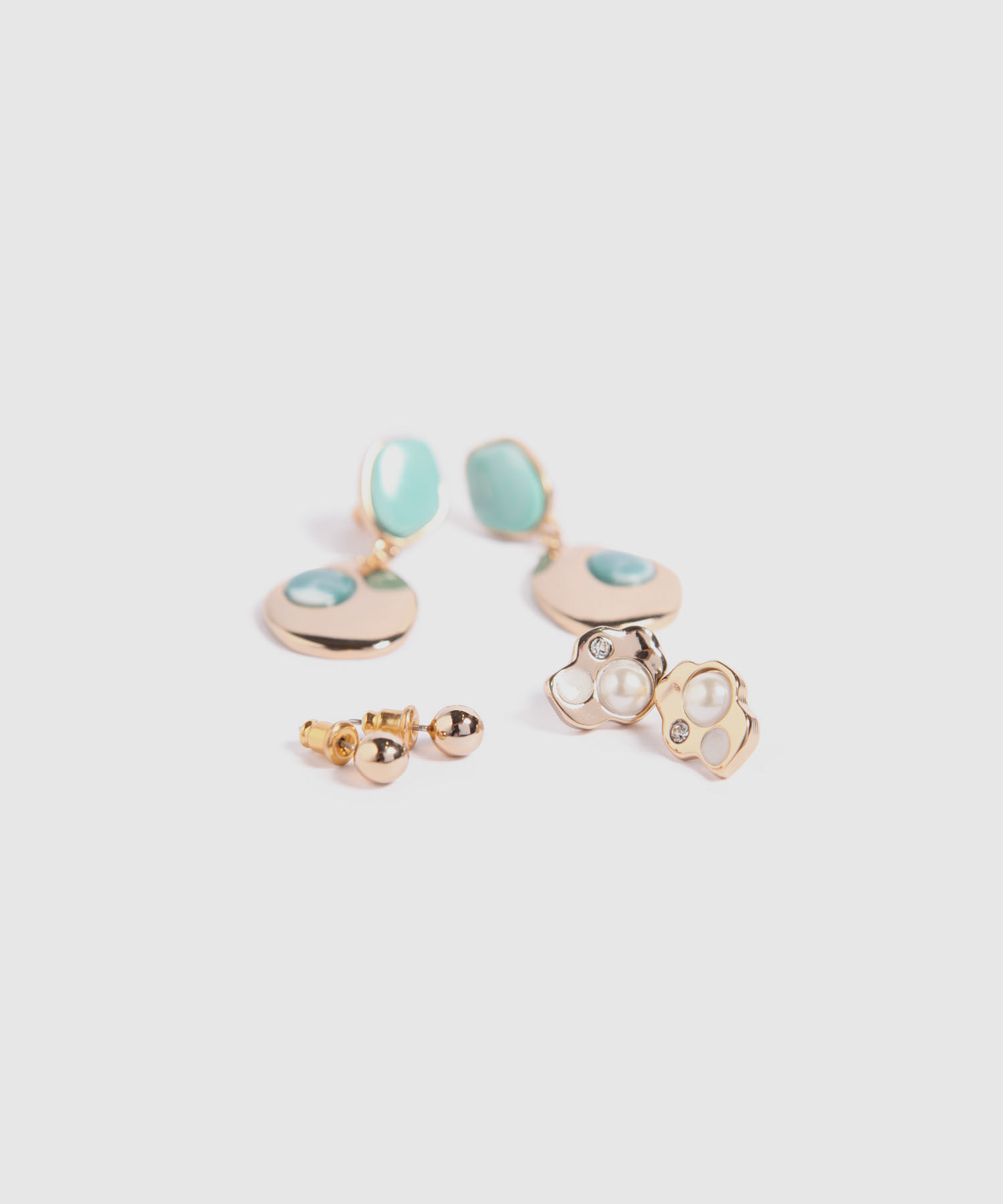 Aretes Set X 3 Pares De Aretes Ref. Kf231-0120.