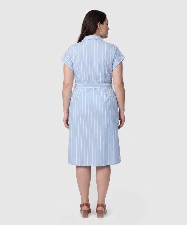 Vestido Camisero Con Lazo En La Cintura Para Mujer Curvy