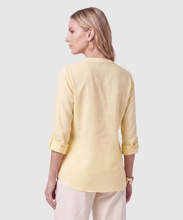 Blusa Con Bolsillos Frontales Para Mujer