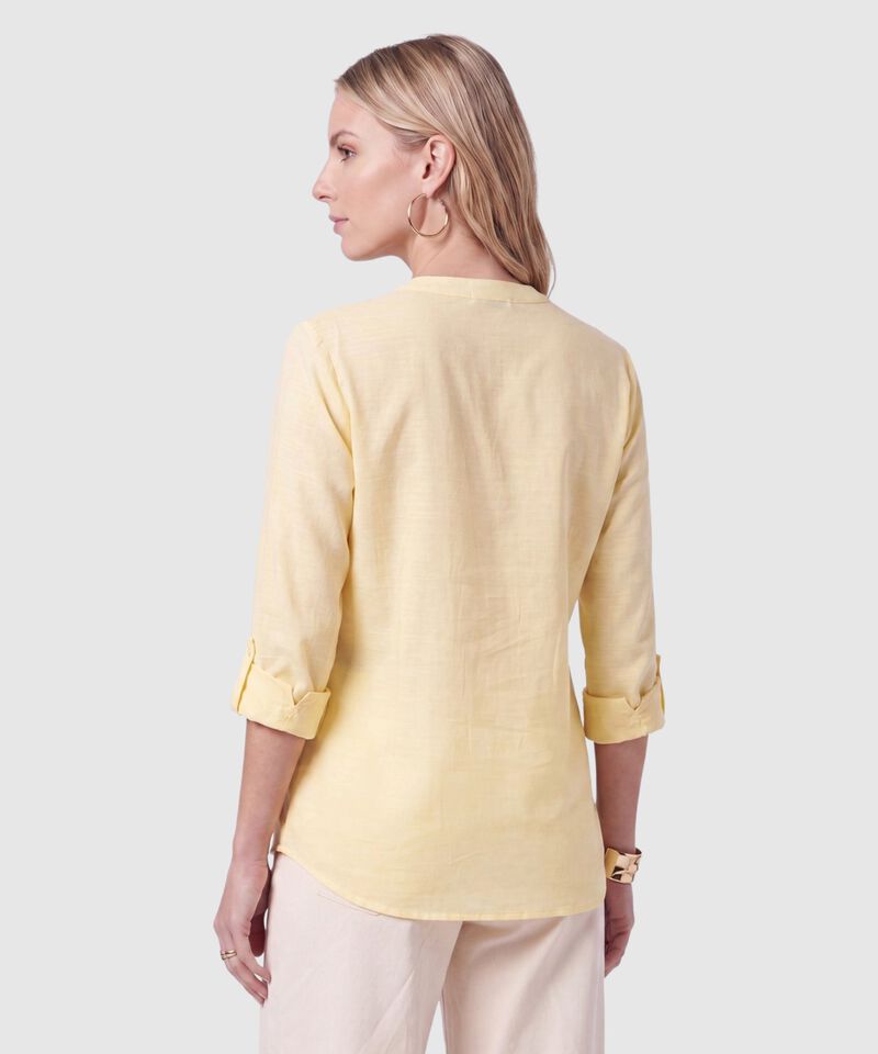 Blusa Con Bolsillos Frontales Para Mujer