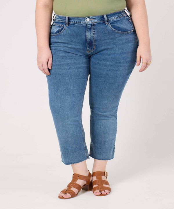Jean Straight De Tiro Medio Para Mujer Curvy image number null