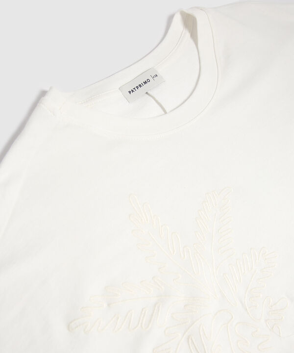Camiseta Unicolor Con Bordado En Frente image number null
