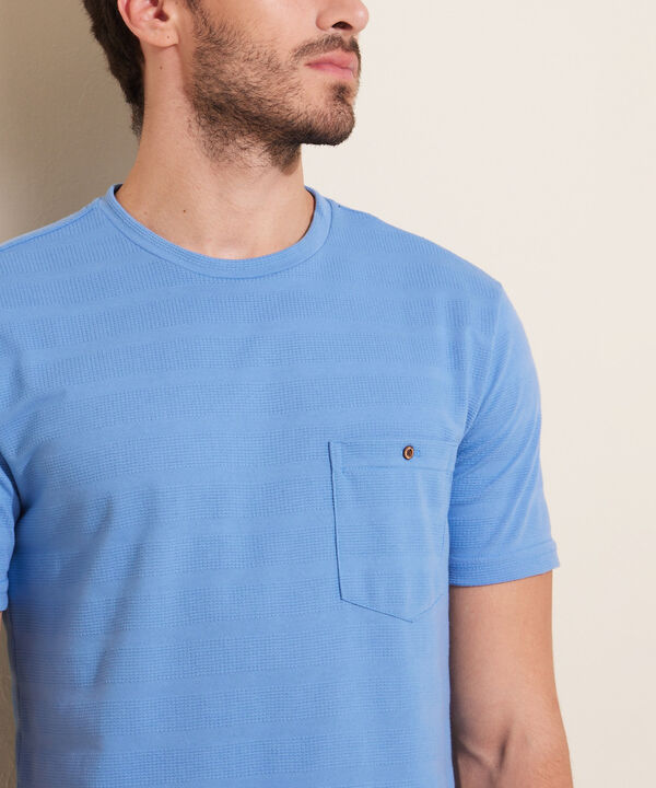 Camiseta Unicolor, Cuello Redondo Con  Bolsillo De Parche image number null