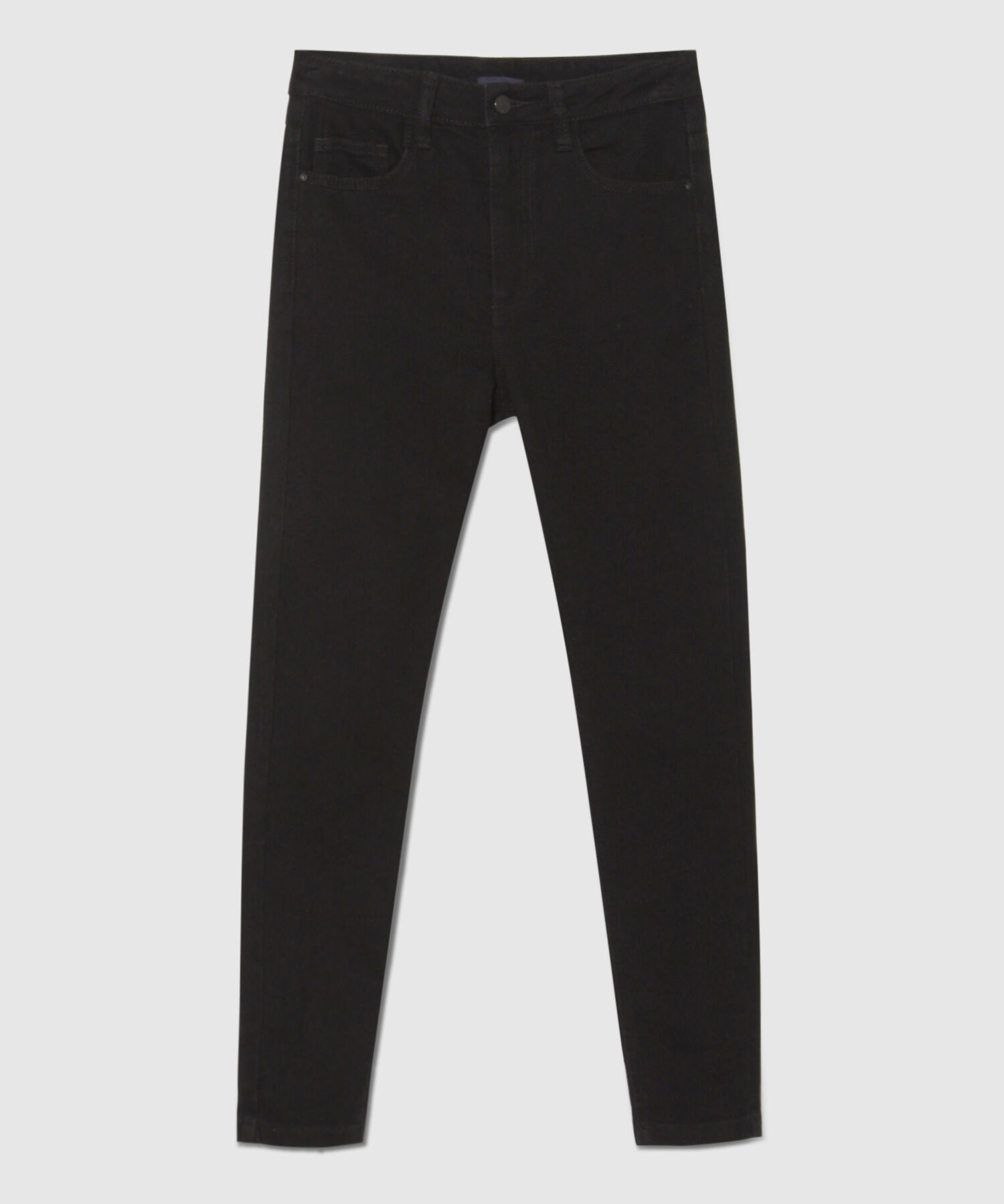 Jean Skinny Tiro Alto Tono Negro