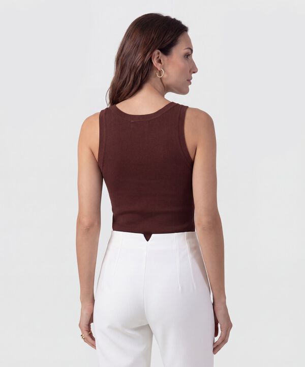 Camiseta De Tiras Anchas Y Cuello U Mujer