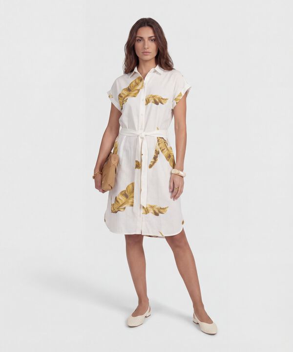 Vestido Estampado Con Cinturon  image number null