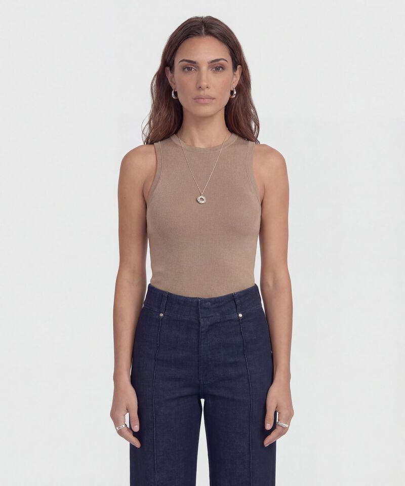 Camiseta de Punto Sin Mangas para Mujer