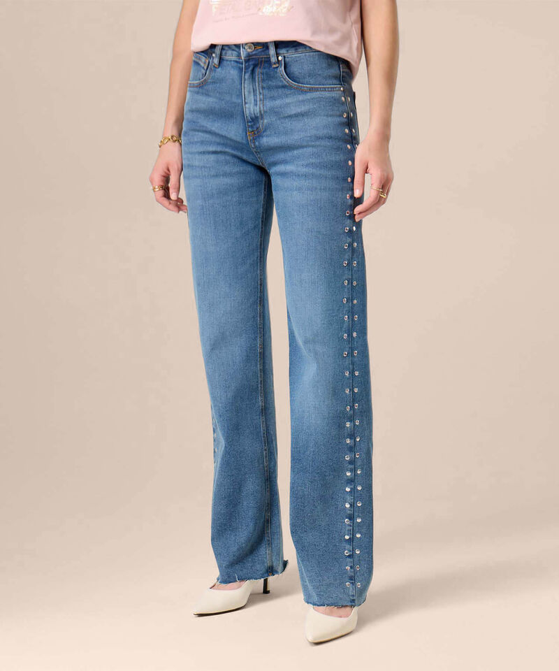 Jeans Para Mujer Con Apliques Laterales
