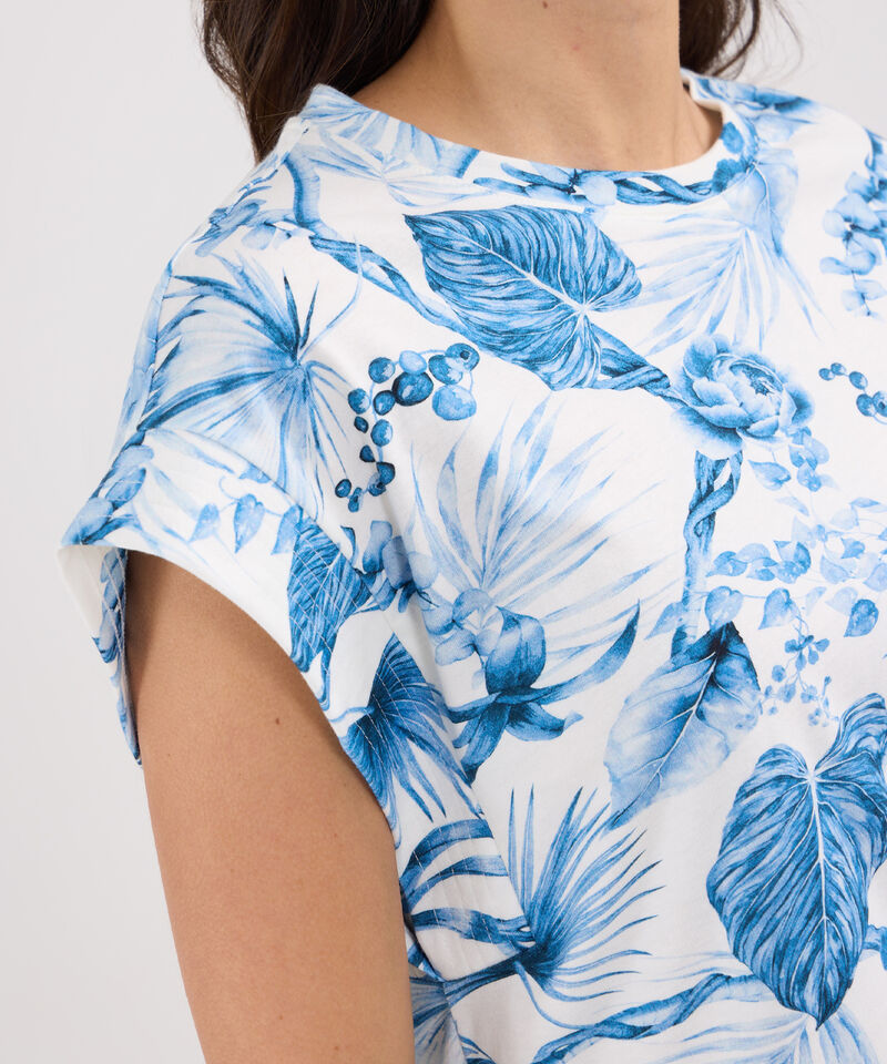 Camiseta Estampada De Hombro Rodado