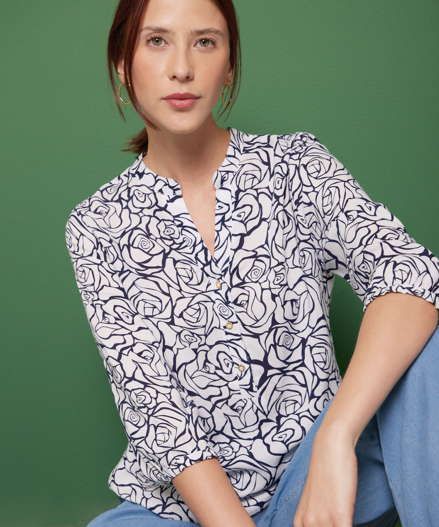 Blusa Manga 3/4 Estampada