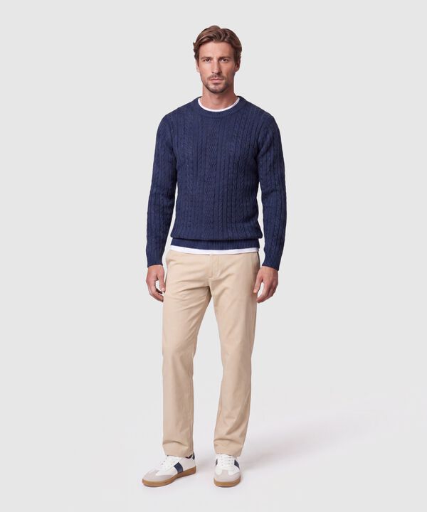 Saco De Punto Con Trenzas Para Hombre