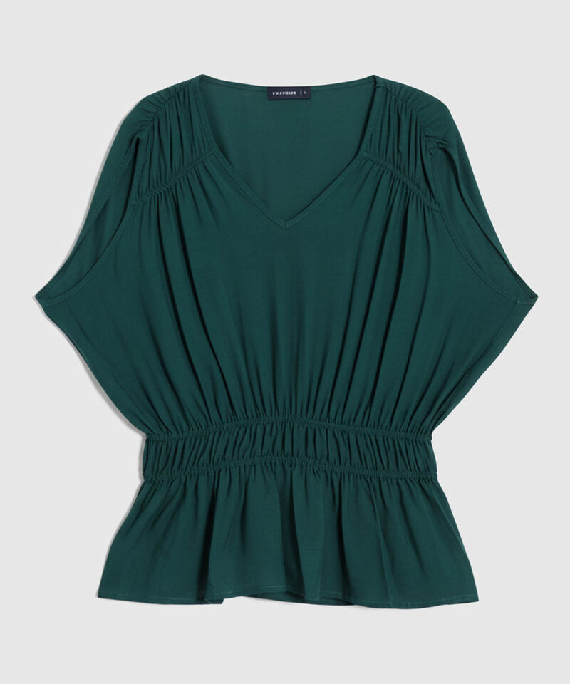 Blusa Sin Mangas Fruncida Para Mujer