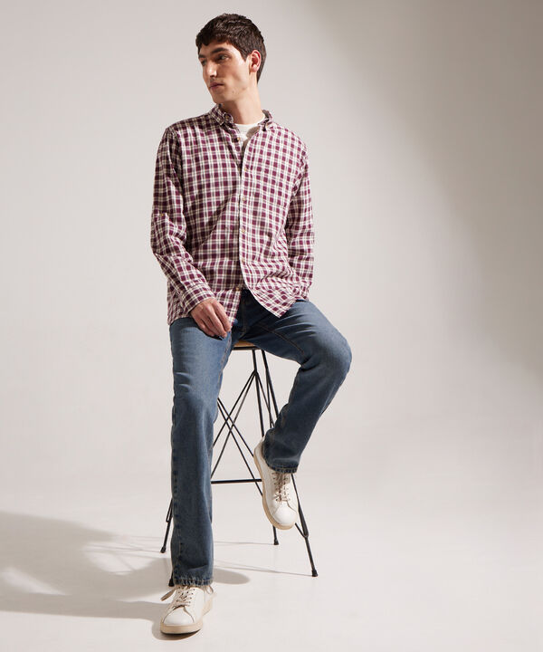 Camisa Manga Larga Preteñida Button Down