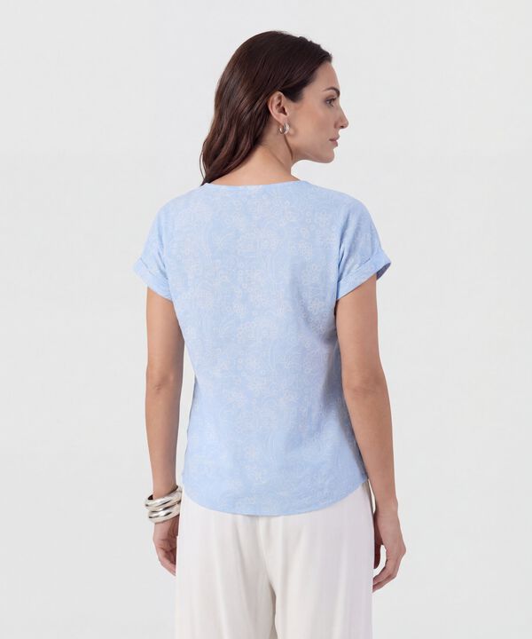 Blusa De Corte Lineal Y Manga Doblada