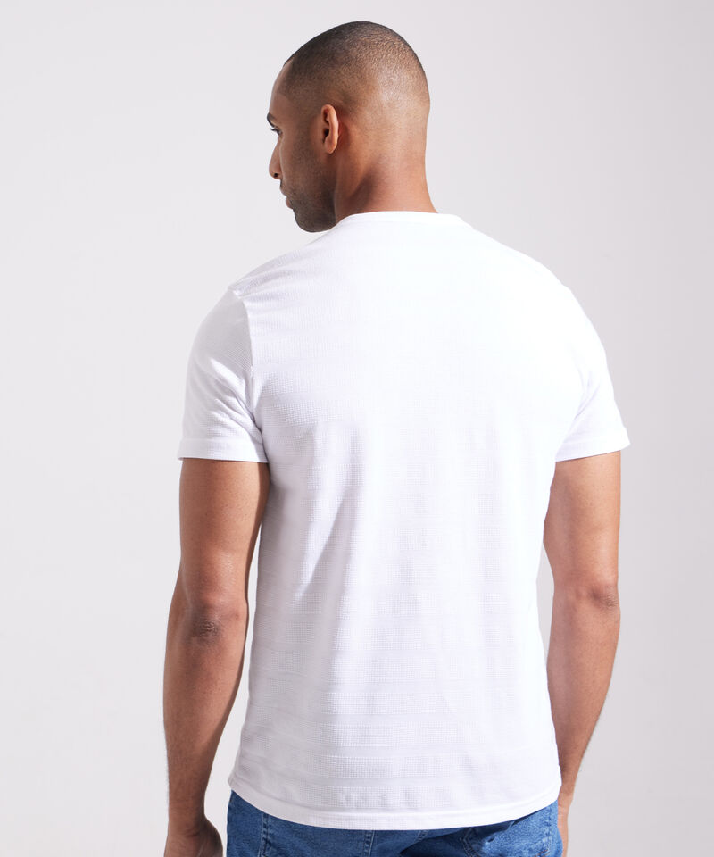 Camiseta Unicolor, Cuello Redondo Con Bolsillo De Parche
